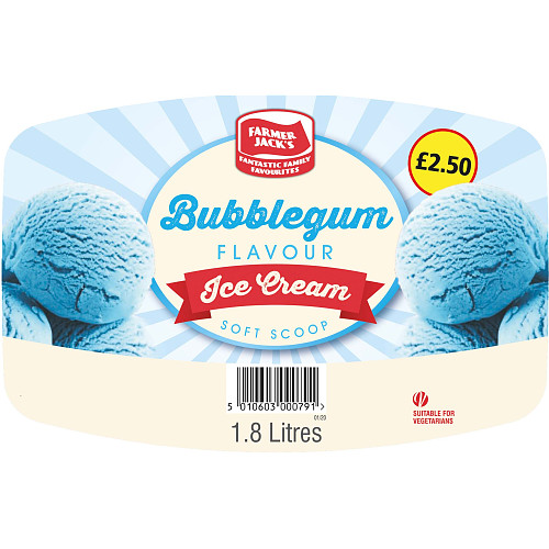 Farmer Jack's Bubblegum Flavour Ice Cream 1.8 Litres