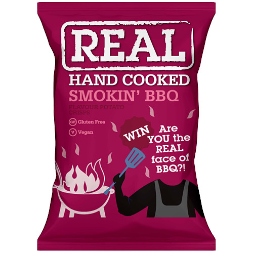 Real Hand Cooked Smokin' BBQ Flavour Potato Crisps 35g