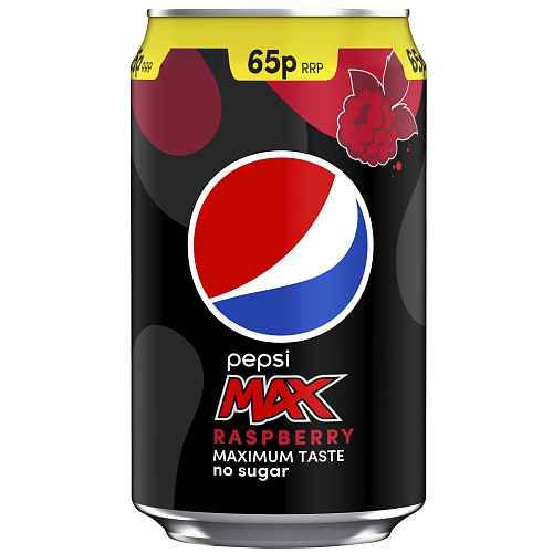 Pepsi Max Raspberry No Sugar Cola Can PMP 330ml