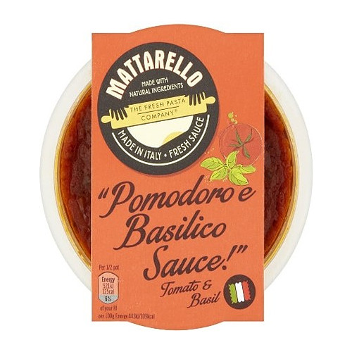 The Fresh Pasta Company Ltd Mattarello Pomodoro e Basilico Sauce Tomato & Basil 230g