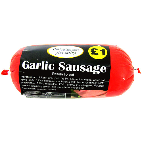 Delicatessen Fine Eating Garlic Sausage PM £1