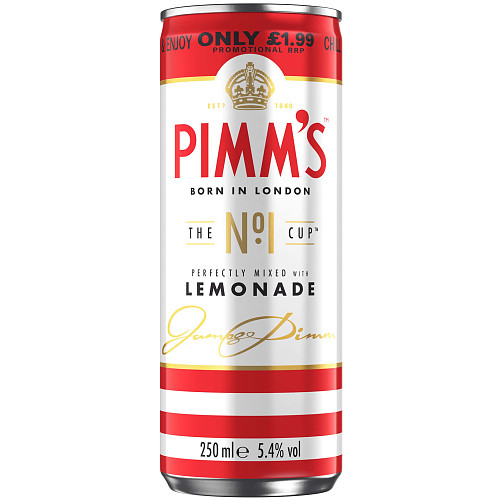 Pimm's no1 and Lemonade Ready to Drink premix PMP can