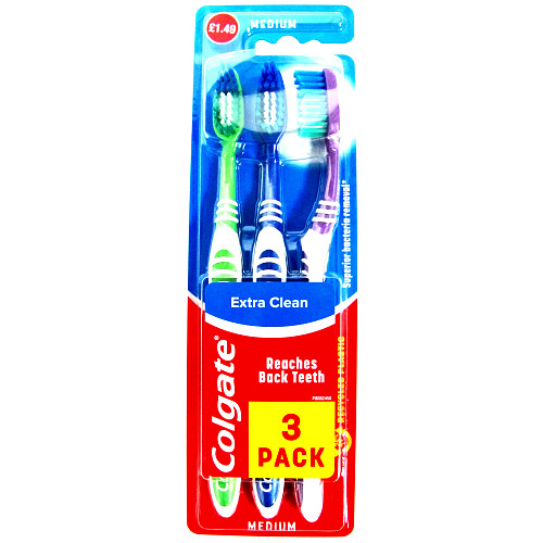Colgate Tooth Brush Extra Clean PM £1.49 3pk