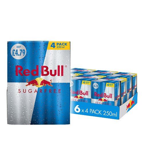Red Bull Energy Drink Sugar Free 250ml x 4 (Pack of 6) PM