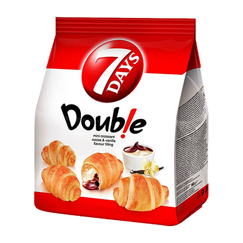 7 Days Mini Croissants Double with Cocoa & Vanilla Flavour Fillings 185g
