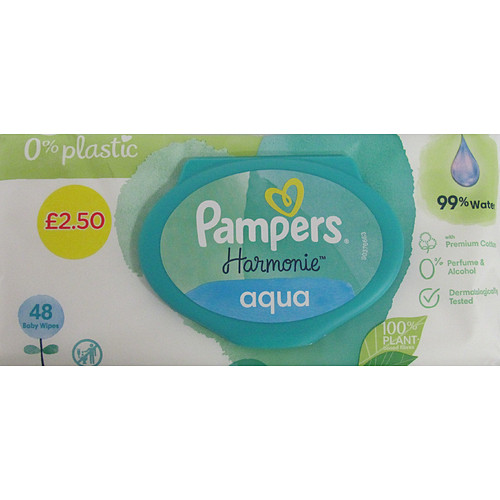 Pampers Harmonie Aqua Baby Wipes PM £2.50