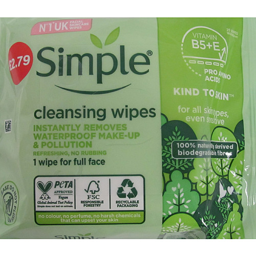 Simple Wipes Biodegradable £2.79