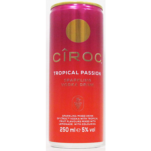 Ciroc Tropical Passion Sparkling Vodka Drink 5% vol 12x250ml Can