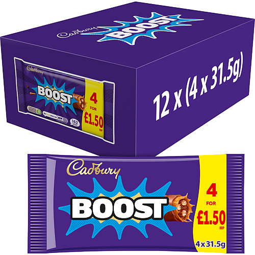 Cadbury Boost Chocolate Bar 4 Pack Multipack £1.50 PMP 126g