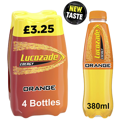 Lucozade Energy Drink Orange 4 x 380ml PMP £3.25