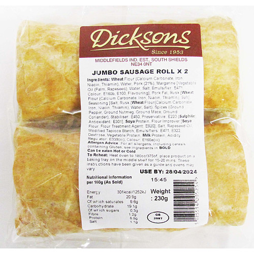Dickson Jumbo Sausage Rolls
