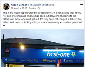 Facebook post about Graham Street News